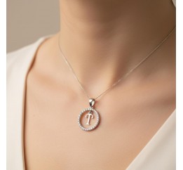 Подвес серебряный  буква Т (050Т)