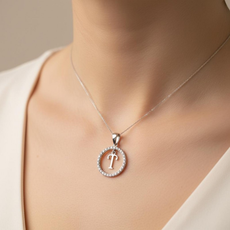 Подвес серебряный  буква Т (050Т)