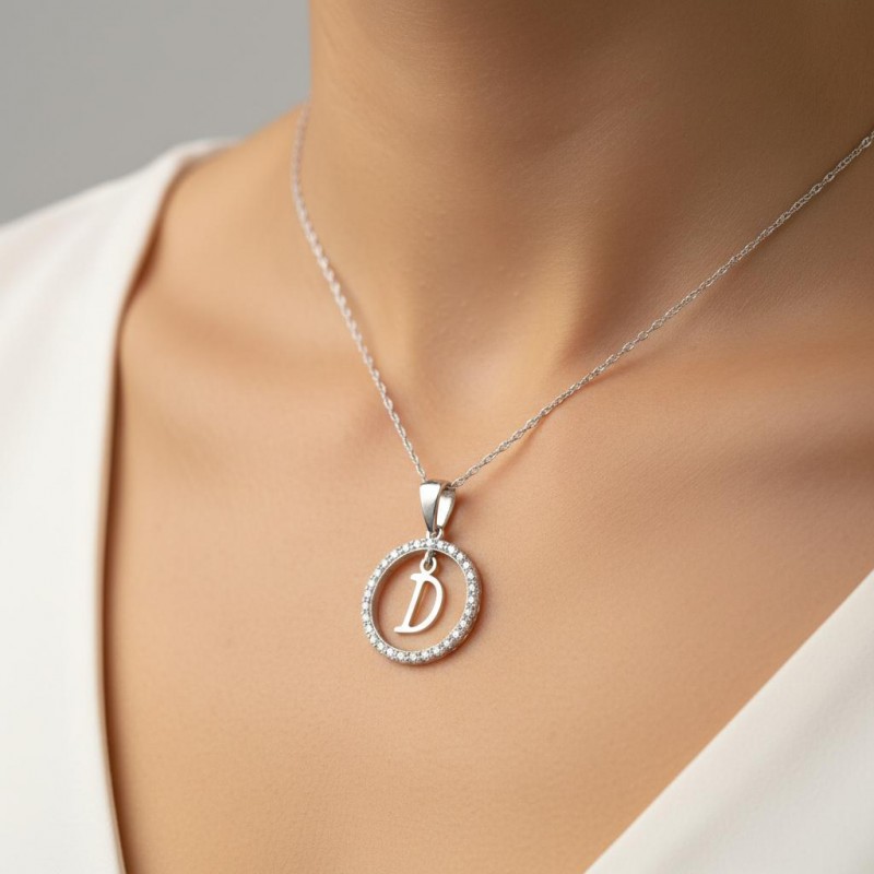 Подвес серебряный  буква D (050D)