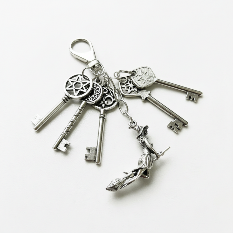 Брелок серебряный Ведьма на метле (А245б)