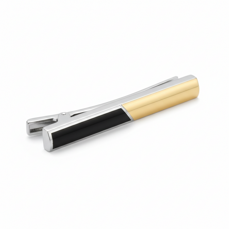 Зажим для галстука серебряный с ониксом (350з)