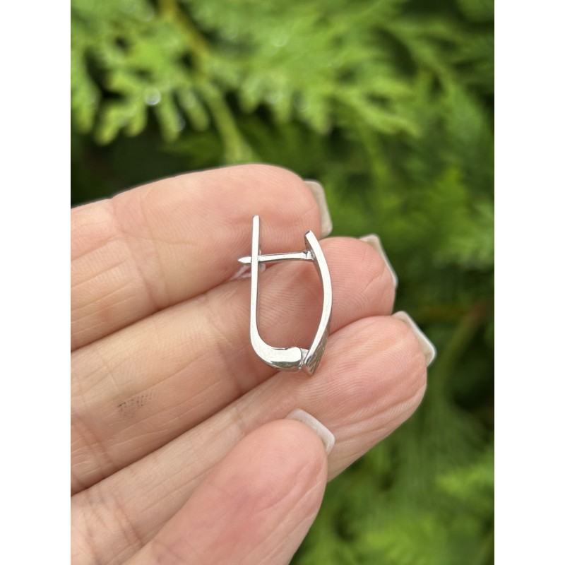 Серьги серебряные с эмалью Вышиванка зелёные (А046сз)