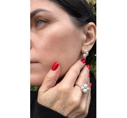 Кольцо серебряное с жемчугом (917кж)