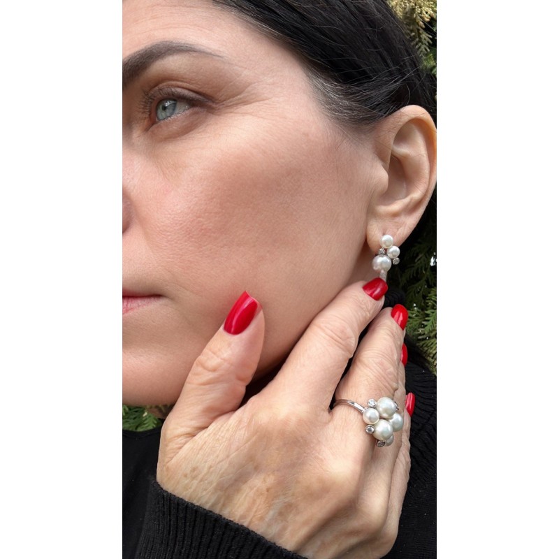 Кольцо серебряное с жемчугом (917кж)