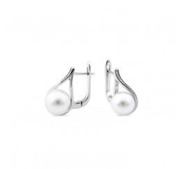 Серьги серебряные с жемчугом (1076сж)