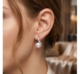 Серьги серебряные с жемчугом (1076сж)