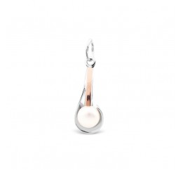 Подвес серебряный с золотом и жемчугом (109п)