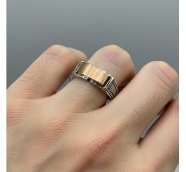 Печатка серебряная с золотом (643з)