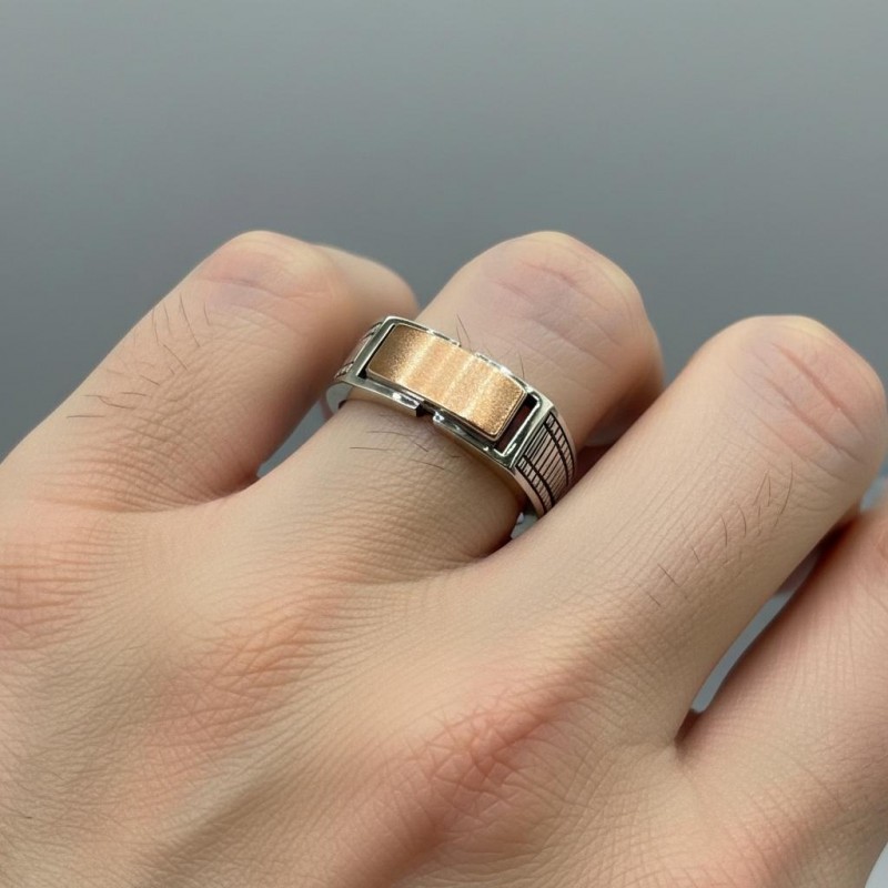 Печатка серебряная с золотом (643з)