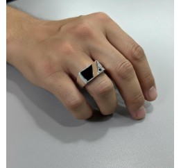 Печатка серебряная с золотом (447з)