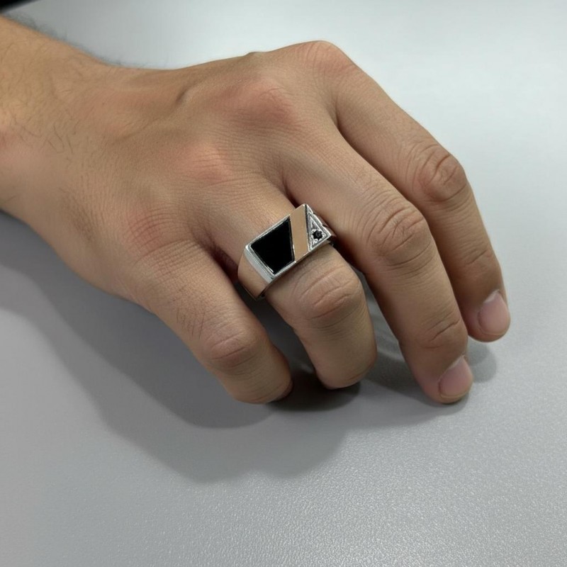 Печатка серебряная с золотом (447з)