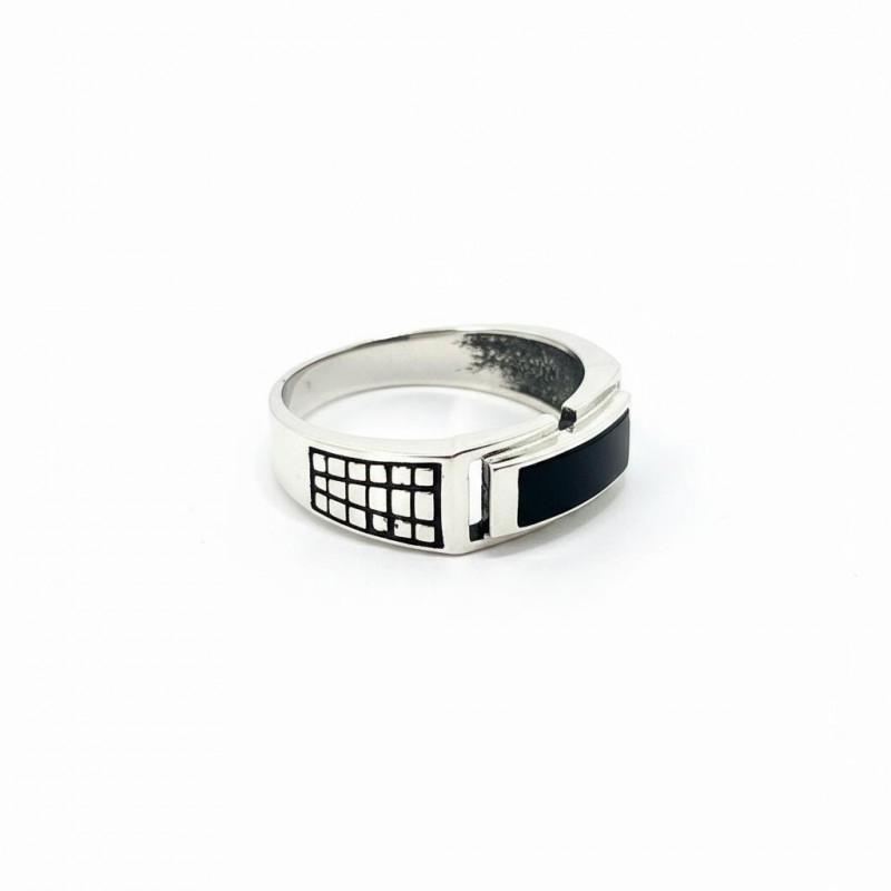 Печатка мужская серебряная с ониксом (644)