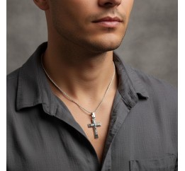 Подвес серебряный Крестик (Х14ч)