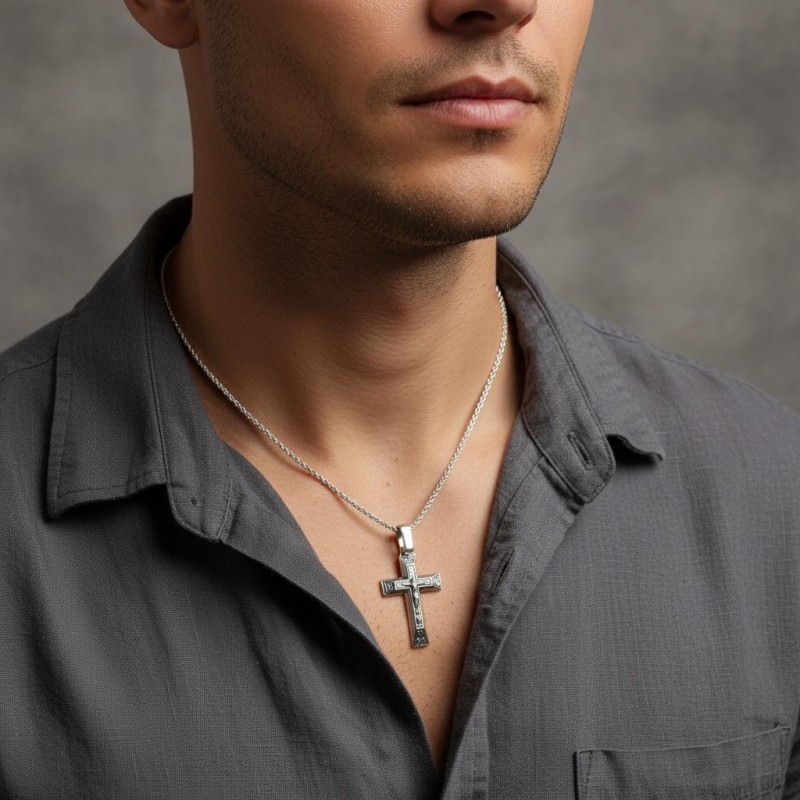 Подвес серебряный Крестик (Х14ч)