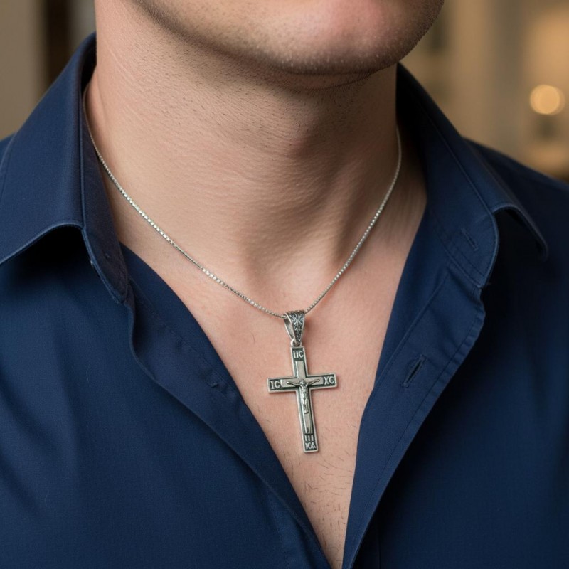 Подвес серебряный Крестик (Х18ч)