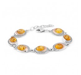 Браслет серебряный с янтарем (146)
