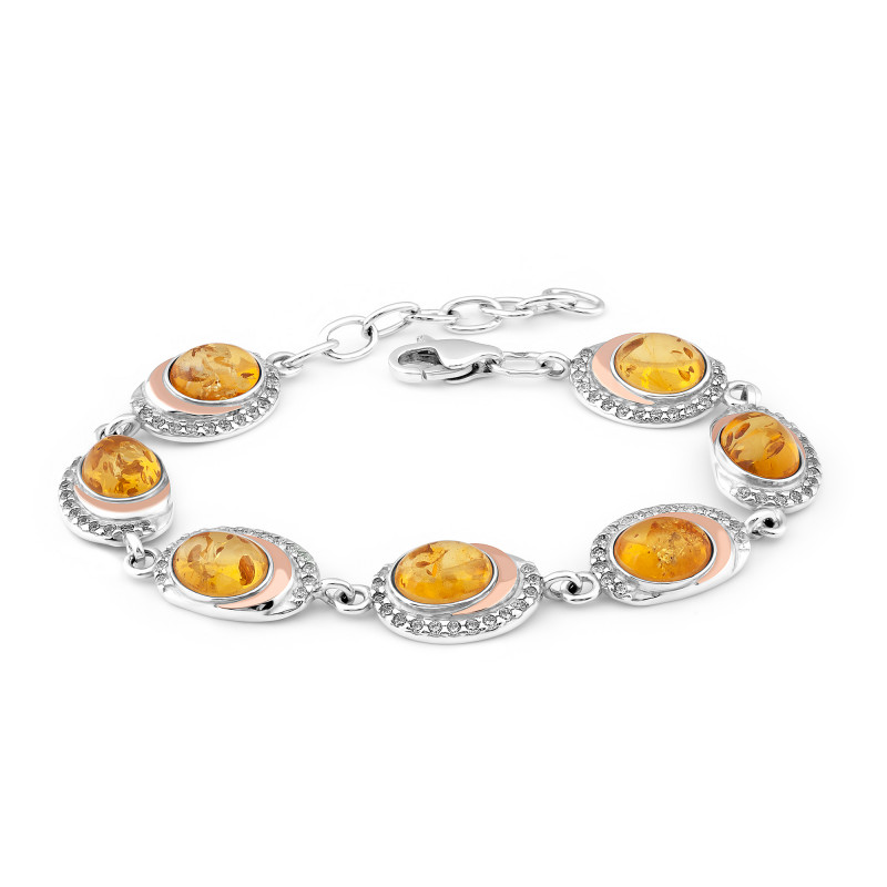 Браслет серебряный с янтарем (146)