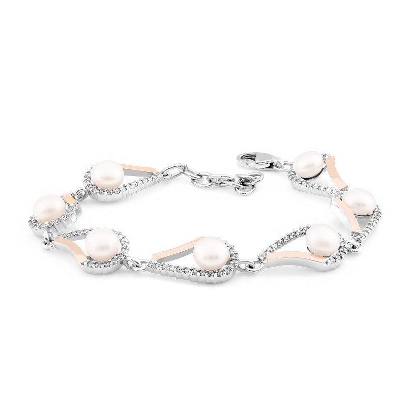 Браслет серебряный с жемчугом (163бр)