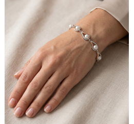 Браслет серебряный с жемчугом (163бр)