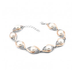 Браслет серебряный с жемчугом (785)