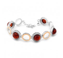 Браслет серебряный с янтарем (540бр)