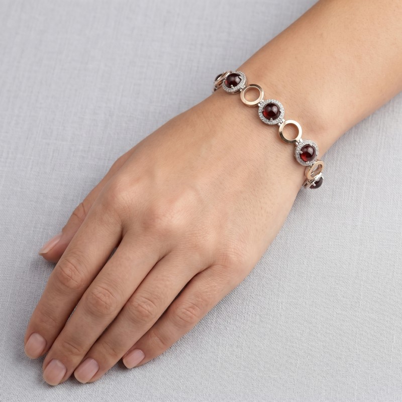 Браслет серебряный с янтарем (540бр)