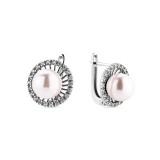 Серьги серебряные с жемчугом (1684сж)