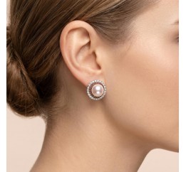 Серьги серебряные с жемчугом (1684сж)