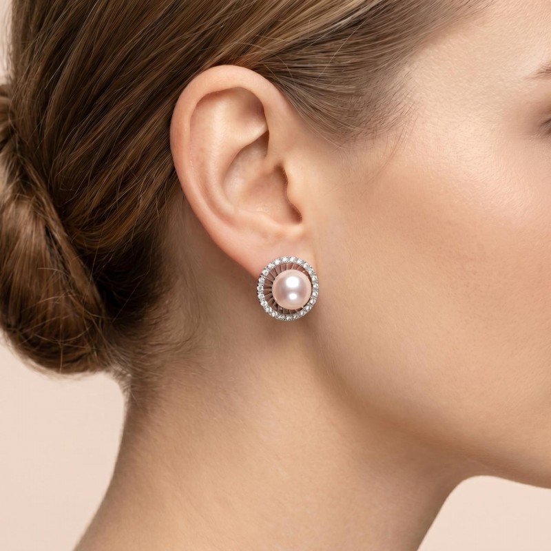 Серьги серебряные с жемчугом (1684сж)