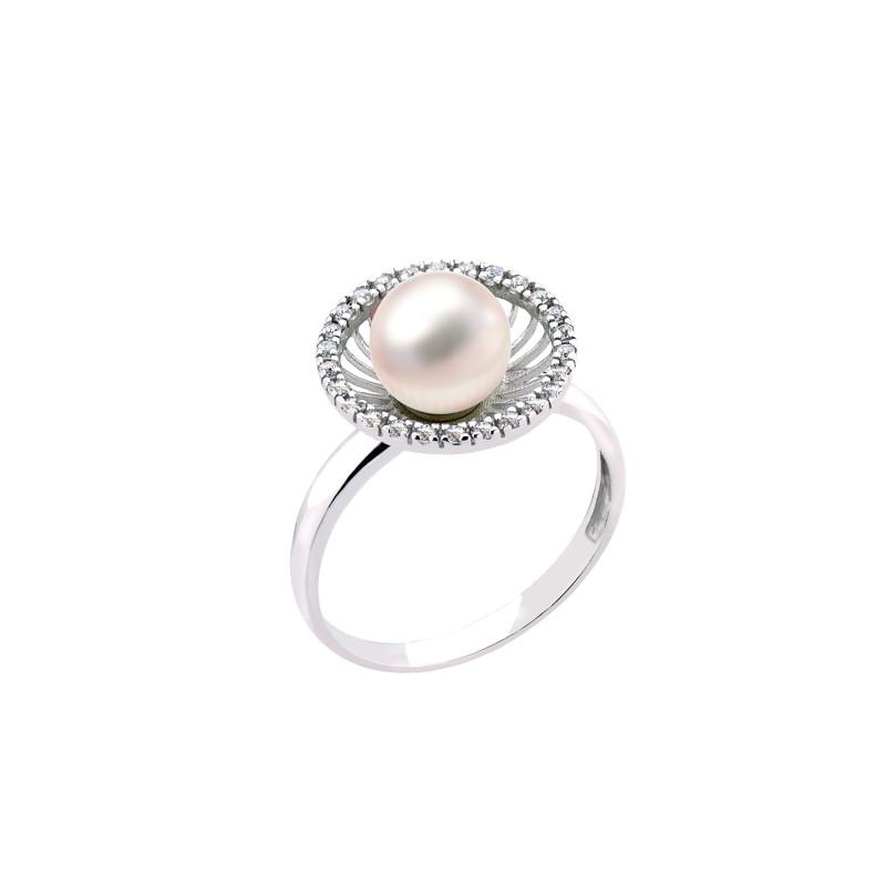 Кольцо серебряное с жемчугом (1684кж)