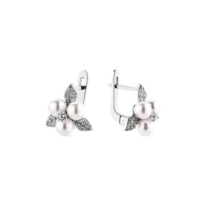 Серьги серебряные с жемчугом (888сж)