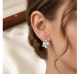 Серьги серебряные с жемчугом (888сж)