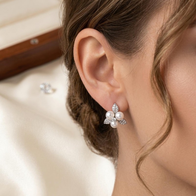 Серьги серебряные с жемчугом (888сж)