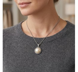 Подвес серебряный с жемчугом (637пж)