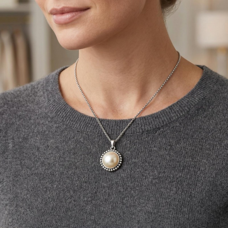 Подвес серебряный с жемчугом (637пж)