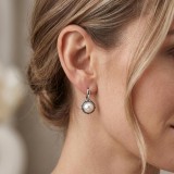 Серьги серебряные с жемчугом (637сж)