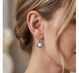 Серьги серебряные с жемчугом (637сж)