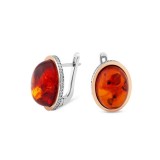 Серьги серебряные с янтарём (880ся)