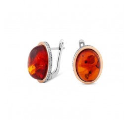 Серьги серебряные с янтарём (880ся)