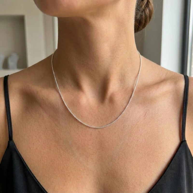 Цепочка серебряная Шарики (PDLC120)