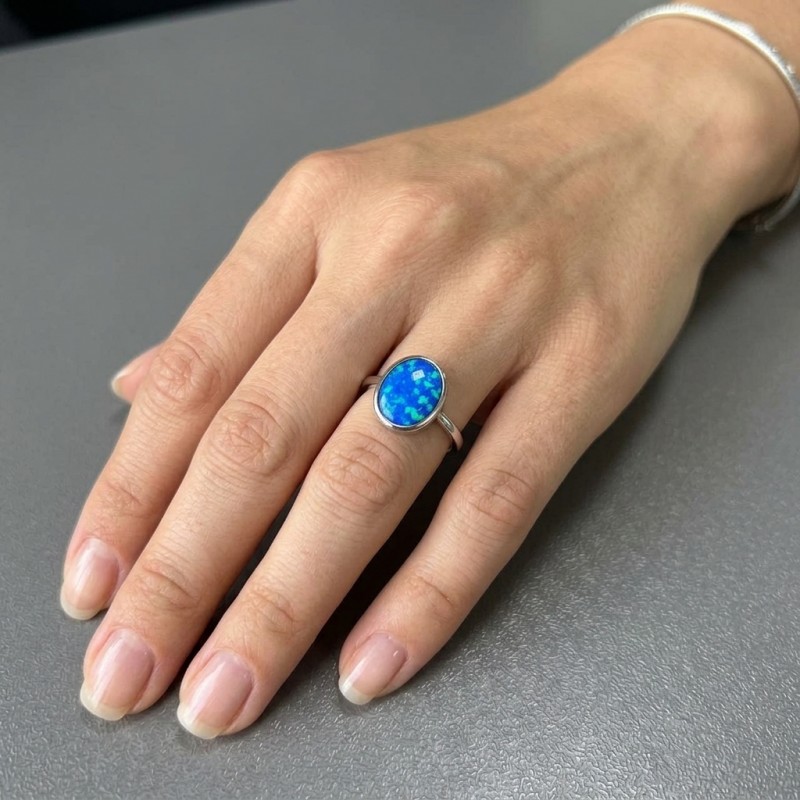 Кольцо серебряное с натуральным опалом (9510322оп)