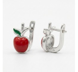 Серьги серебряные детские Яблочки (520991зк)