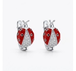 Серьги серебряные детские Божьи коровки (9520370кб)