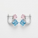 Серьги серебряные с кристаллами Сваровски (9520318рг)