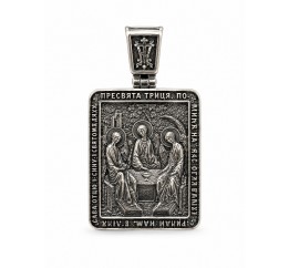 Ладанка серебряная двухсторонняя Николай Чудотворец (358п)