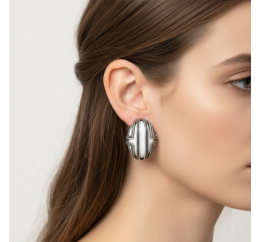Серьги серебряные с кахолонгом Консул (2332 ках)