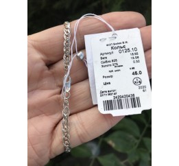 Колье серебряное с золотом и цирконием 0125.10, 45 размер