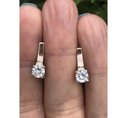 Серьги серебряные с золотом и цирконием 0448.10с