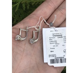Серьги серебряные с золотом и цирконием 0448.10с