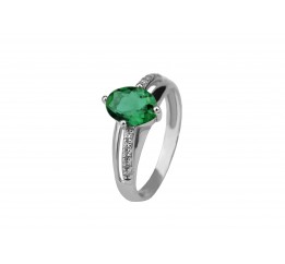 Кольцо серебряное с зелёным кварцем и цирконием Наваждение 1252/1р з кварц , 19 размер, 19 размер, 19 размер